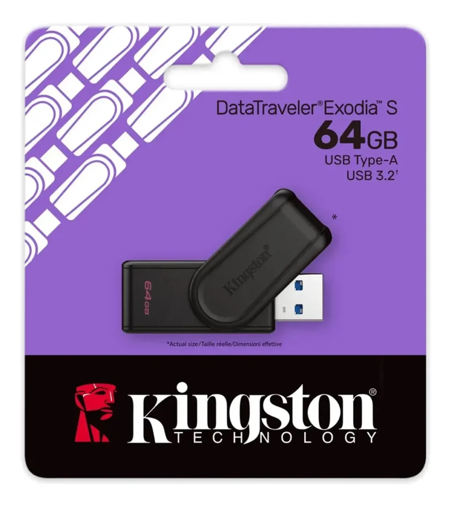MEMORIA USB KINGSTON 64 GB 3.2 DTX EXODIA ROJA $ 59.900