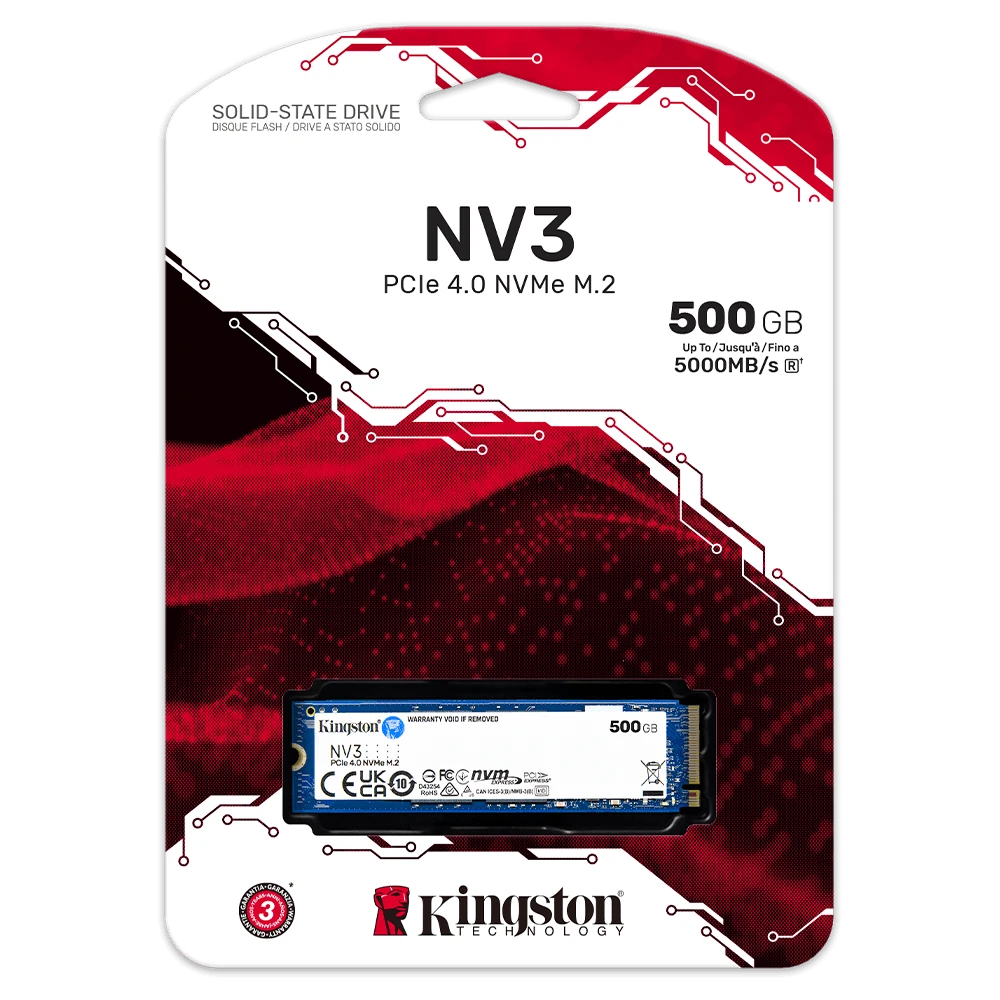 SSD Kingston NV3 - Unidad de Estado Sólido M.2 500GB PCIe 4.0 NVMe