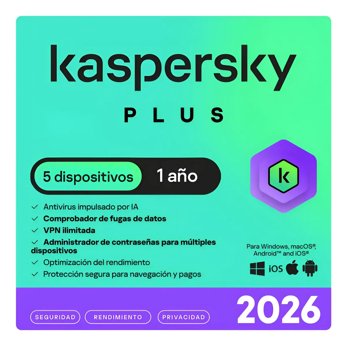 LICENCIA KASPERSKY PLUS AMERICA EDITION 5 DISPOSITIVOS